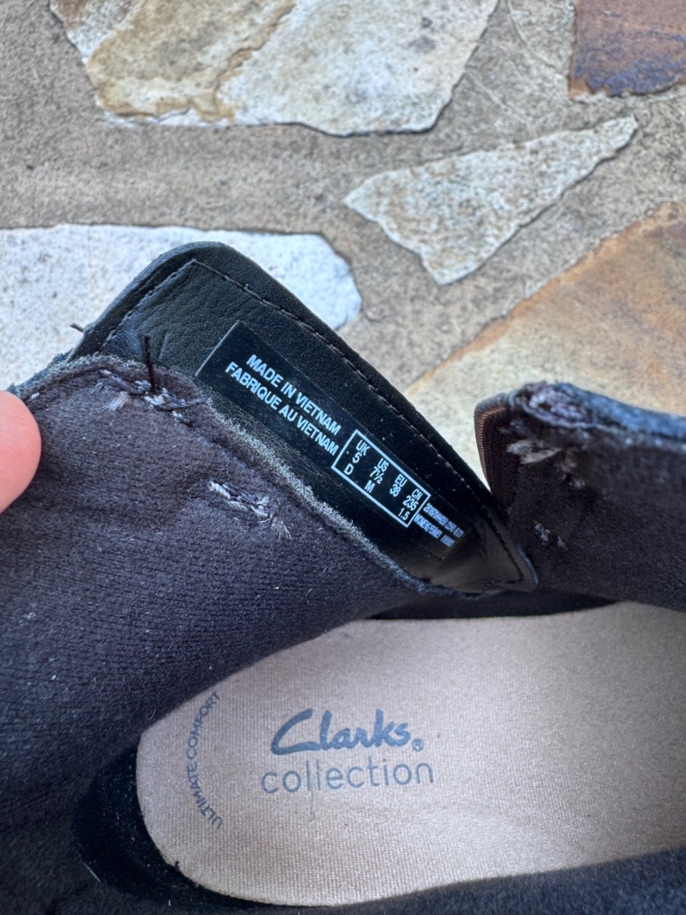 Clarks Collection Black Leather Ankle Boots Size 7.5M - Picture 9 of 9